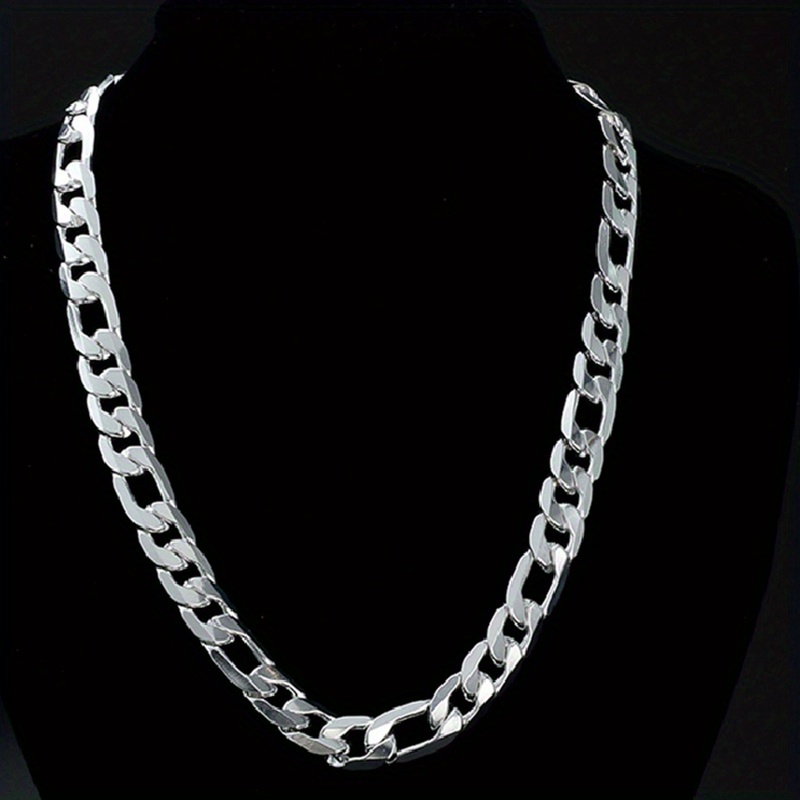 Stylish 925 Sterling Silver Figaro Chain Necklace